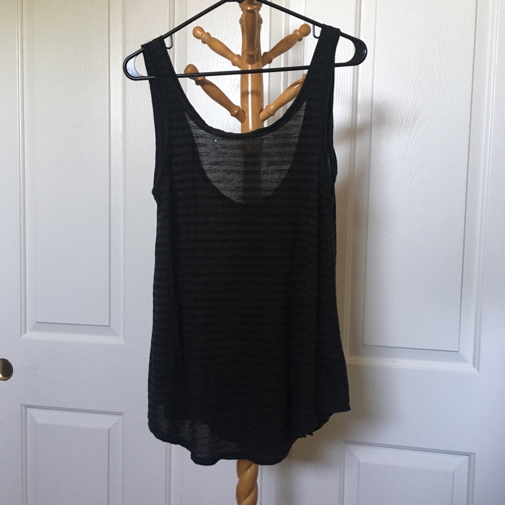 LNA Black U scoop neck back less dress tunic tank